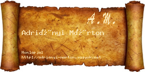 Adriányi Márton névjegykártya