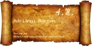 Adriányi Márton névjegykártya