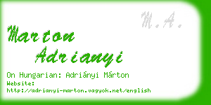 marton adrianyi business card